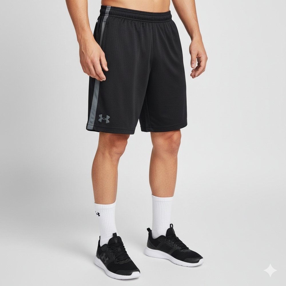 Under Armour Men's Black and Gray Athletic Shorts